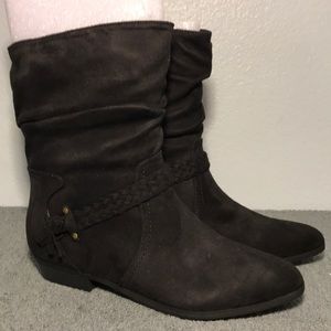 indigo rd. Jalena Slouchy Black Mid-Calf Booties